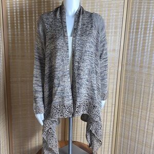 Christine Gerard Asymmetrical Draped Open Front Cardigan Size Small